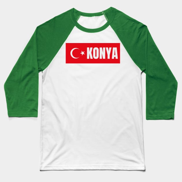 Konya City in Turkish Flag Baseball T-Shirt by aybe7elf